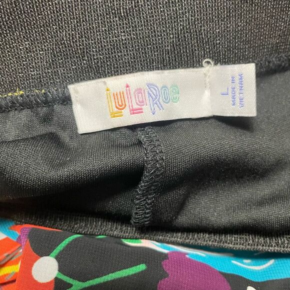 LuLaRoe Lola Skirt Womens Size Large Floral Multi Color Flowers - Picture 6 of 7